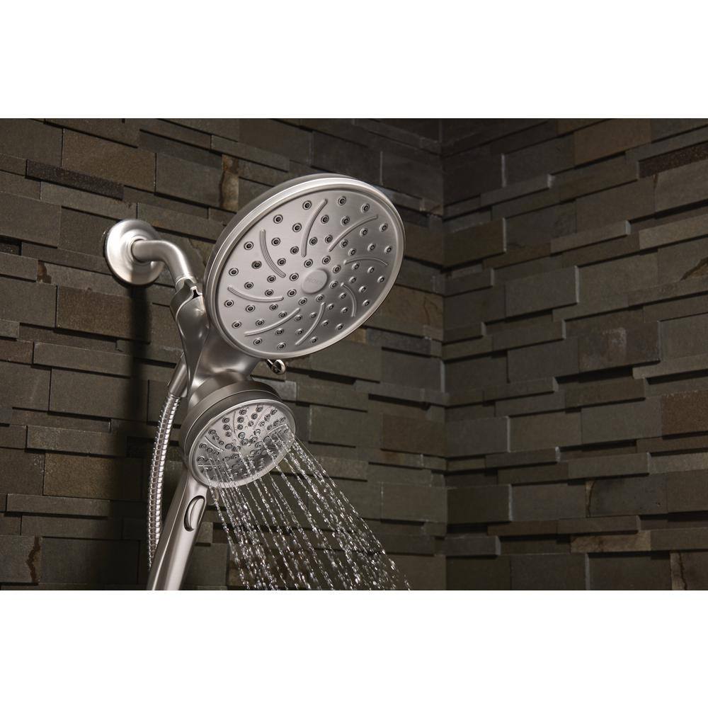 MOEN Attract with Magnetix 6-spray 6.75 in. Dual Shower Head and Adjustable Handheld in Spot Resist Brushed Nickel 26008SRN