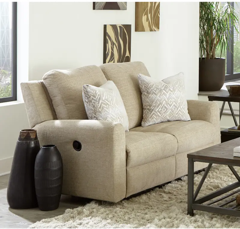 Calvin Sand Beige Power Reclining Loveseat