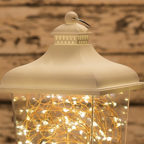 Acrylic Lantern with Copper Wire Fairy Lights，Christmas Decorative Light