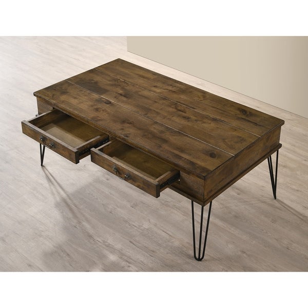 Furniture of America Perrin Urban Oak 43-inch 2-drawer Coffee Table