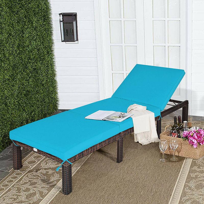 Paito Wicker Chaise Lounger with Adjustable Backrest