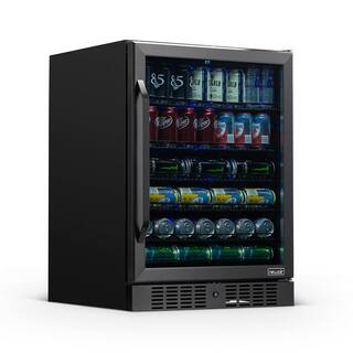 NewAir 24 in. 177 (12 oz.) Can Built-In Beverage Cooler Fridge with Precision Temperature in Black Stainless Steel Refrigerator NBC177BS00