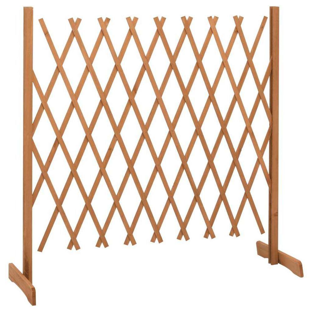 Afoxsos 70.9 in. L x 39.4 in. H Orange Firwood Garden Trellis Fence Decorative Fence HDDB1999