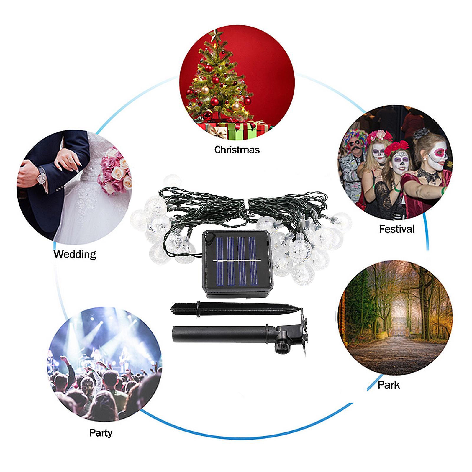 Led Solar String Lights， Remote Control (only For Colorful Light. Warm White and White Light Do Not Have Remote Control)