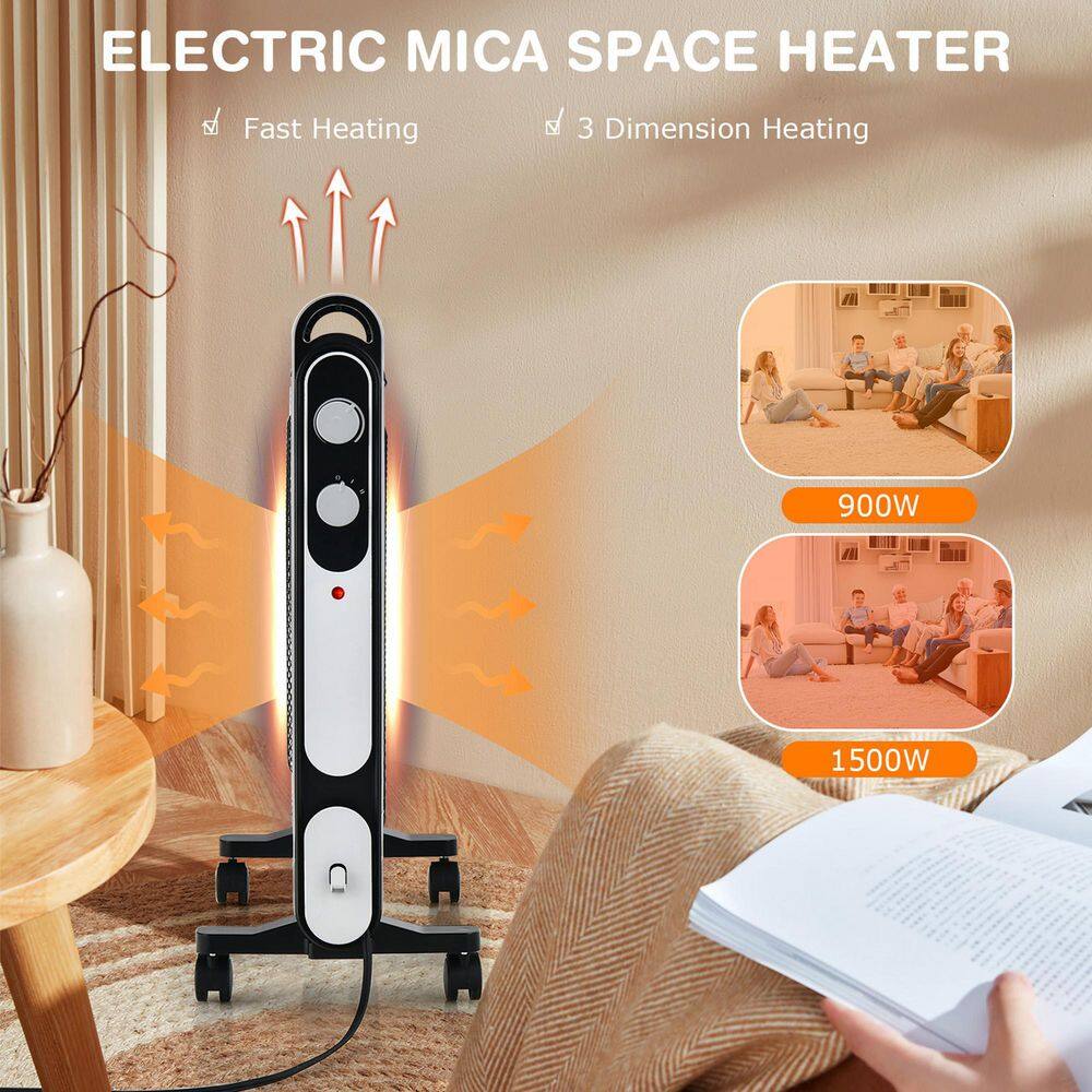 Gymax 1500-Watt Mica Heater Portable Electric Space Heater with Overheat Protection GYM08812