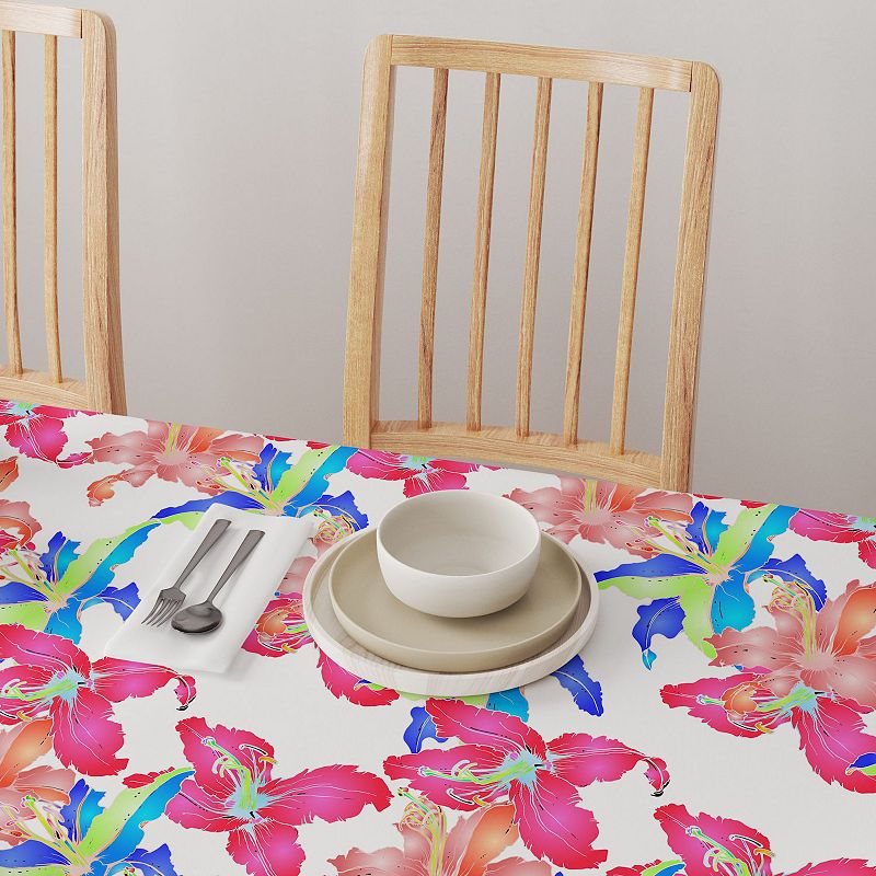 Rectangular Tablecloth， 100% Cotton， 52x104， Floral 88