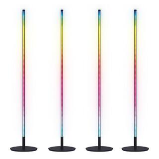 Feit Electric 42 in. Integrated LED Color Changing Smart Home Wi-Fi Connected Wireless Floor Lamp (4-Pack) FLOOR42RGBBLKAG4