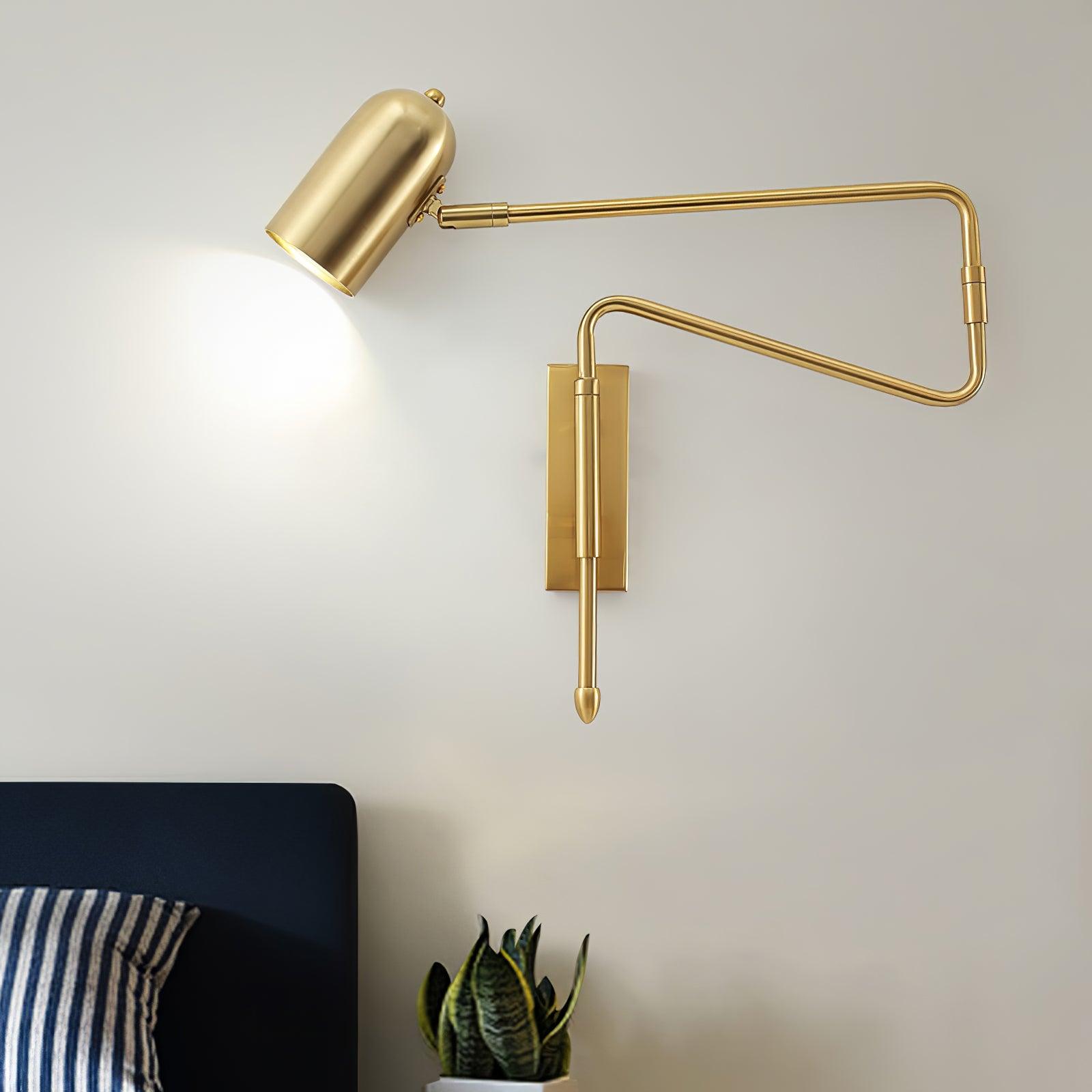 Adjustable Arm Plug In Wall Lamp