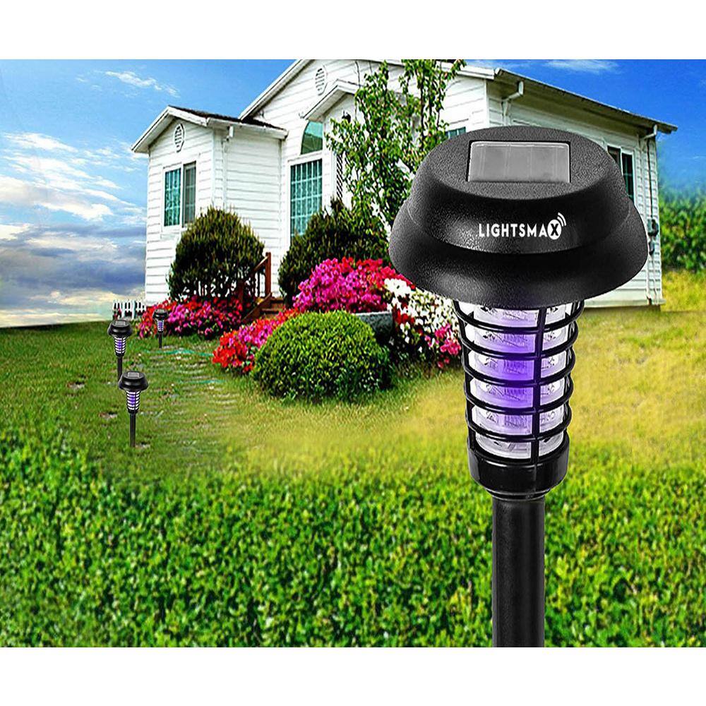 LIGHTSMAX Solar Mosquito Insects Zapper Outdoor LED Pathway Garden Light (4-Pack) BZ47X4