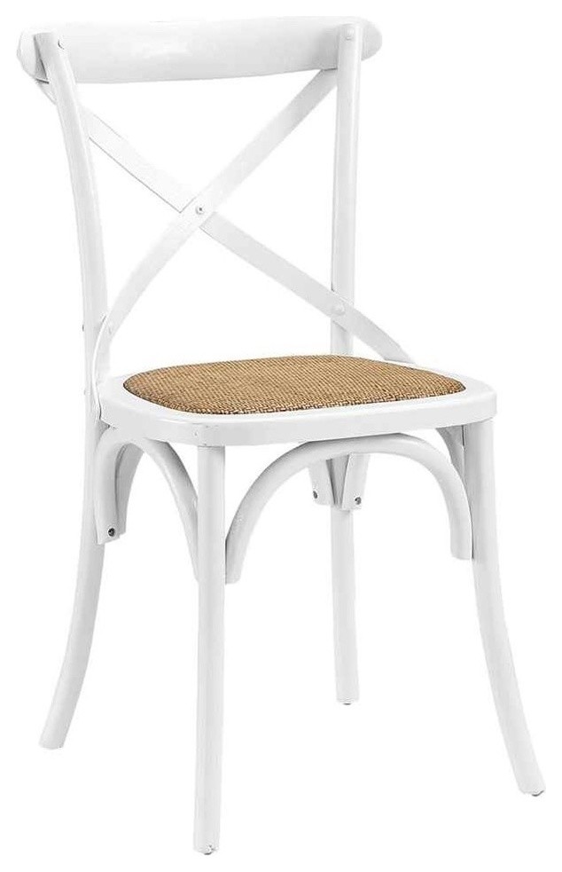 Modern Urban Contemporary Dining Side Chair  White Wood   Tropical   Dining Chairs   by House Bound  Houzz