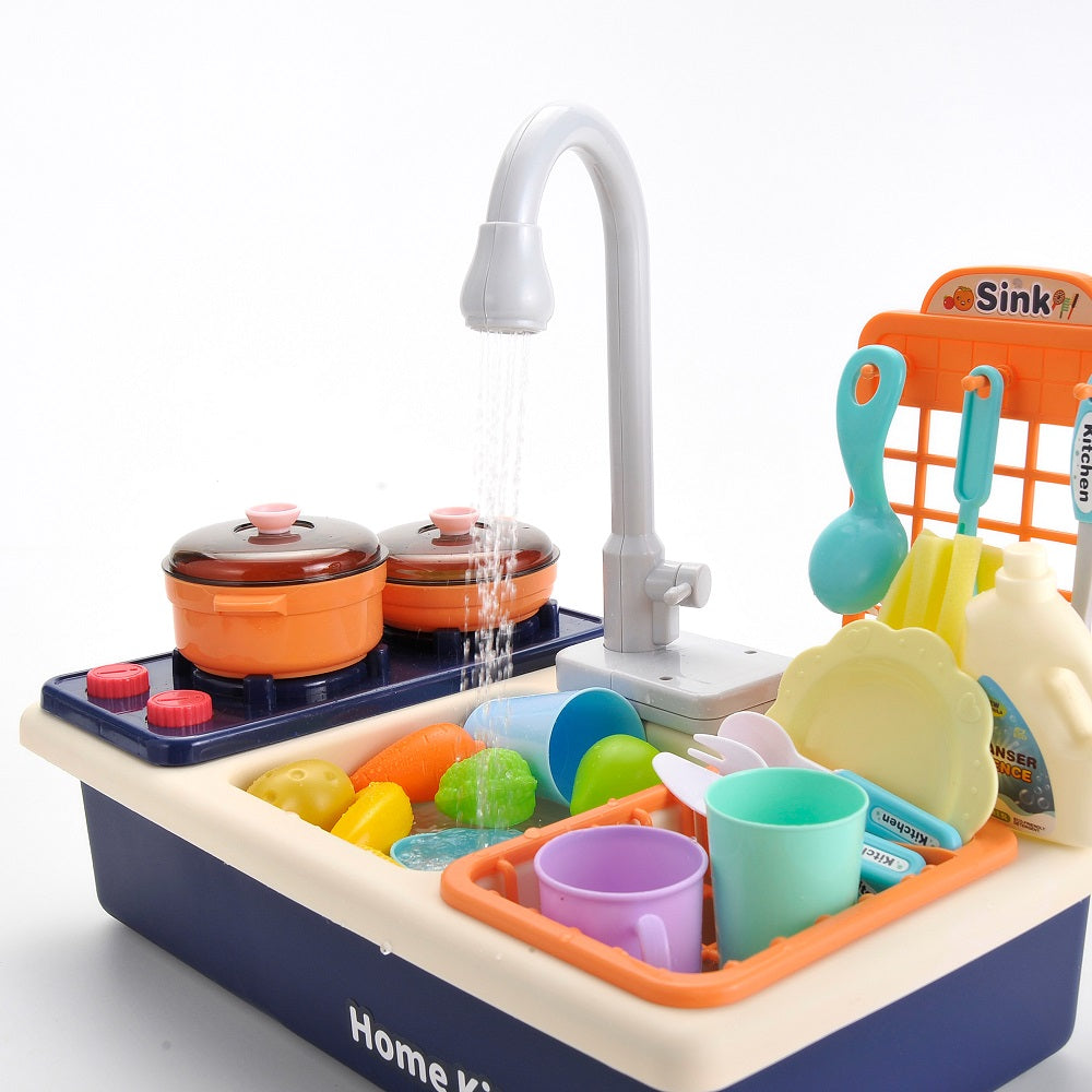 Joyabit Pretend Play Kitchen Sink Toys with Utensils Tableware Accessories for Kids Toddlers