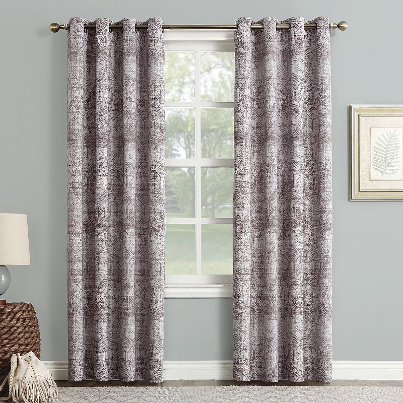 Sun Zero Blackout 1-Panel Darren Distressed Window Curtain