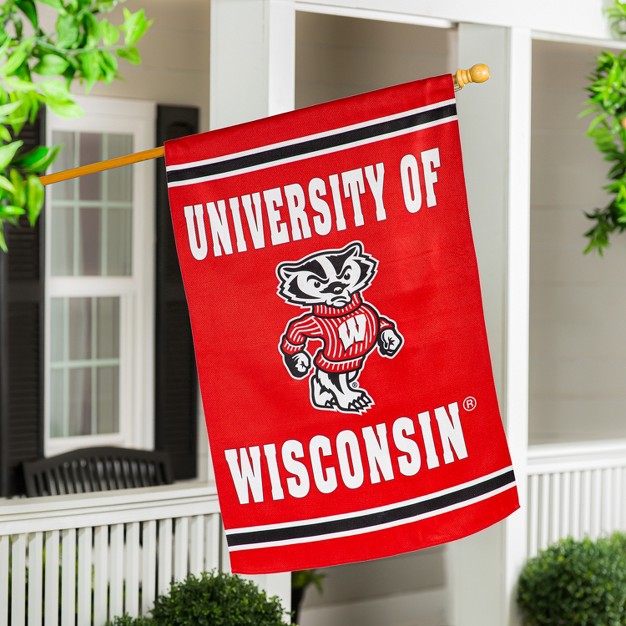 Embossed Suede Flag Gdn Size University Of Wisconsin madison