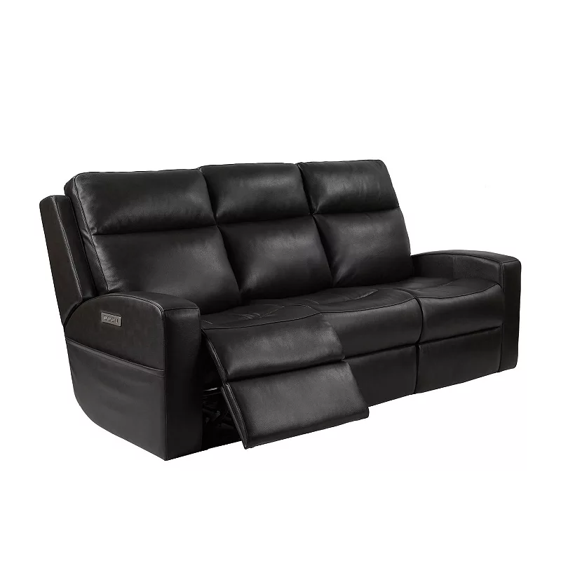 F.c Design Leather Triple Power Sofa With Lumbar Support， Adjustable Headrest And Storage Pocket