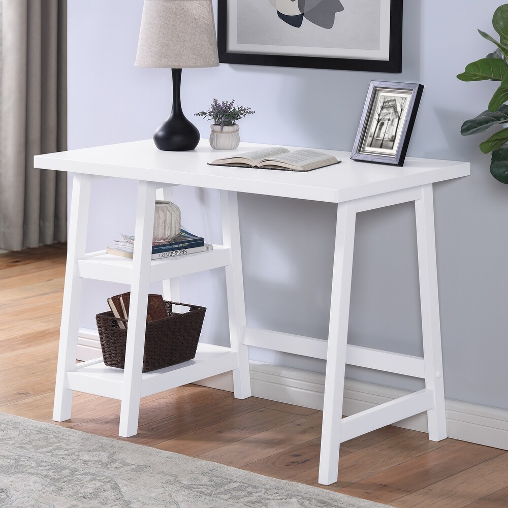 Roundhill Furniture Redina Contemporary Wood Writing Desk with Storage