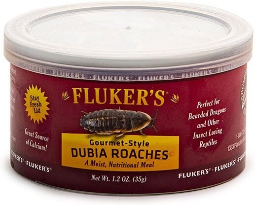 Fluker's Gourmet-Style Canned Dubia Roaches Reptile Food， 1.2-oz bag