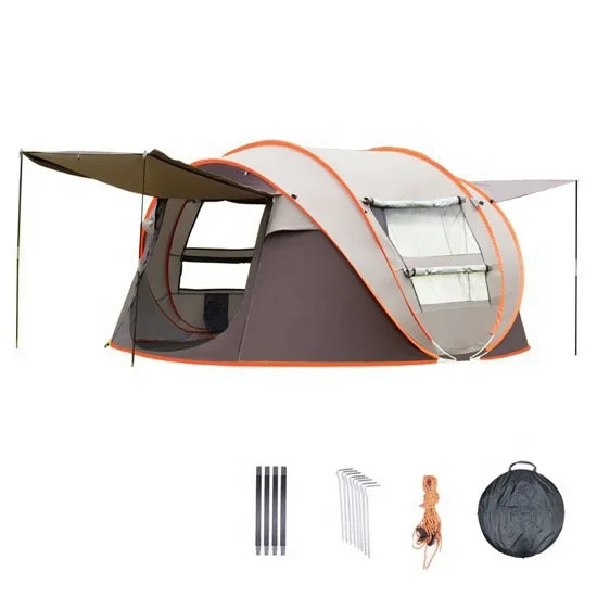 3 4 Person Camping Foldable Easy Pop Up Tent Automatic Setup 2 Doors Instant Outdoor Camping Tents