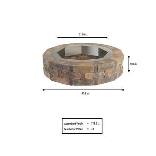 Pavestone RumbleStone 46 in. x 10.5 in. Round Concrete Fire Pit Kit No. 1 in Sierra Blend with Round Steel Insert RSK55777