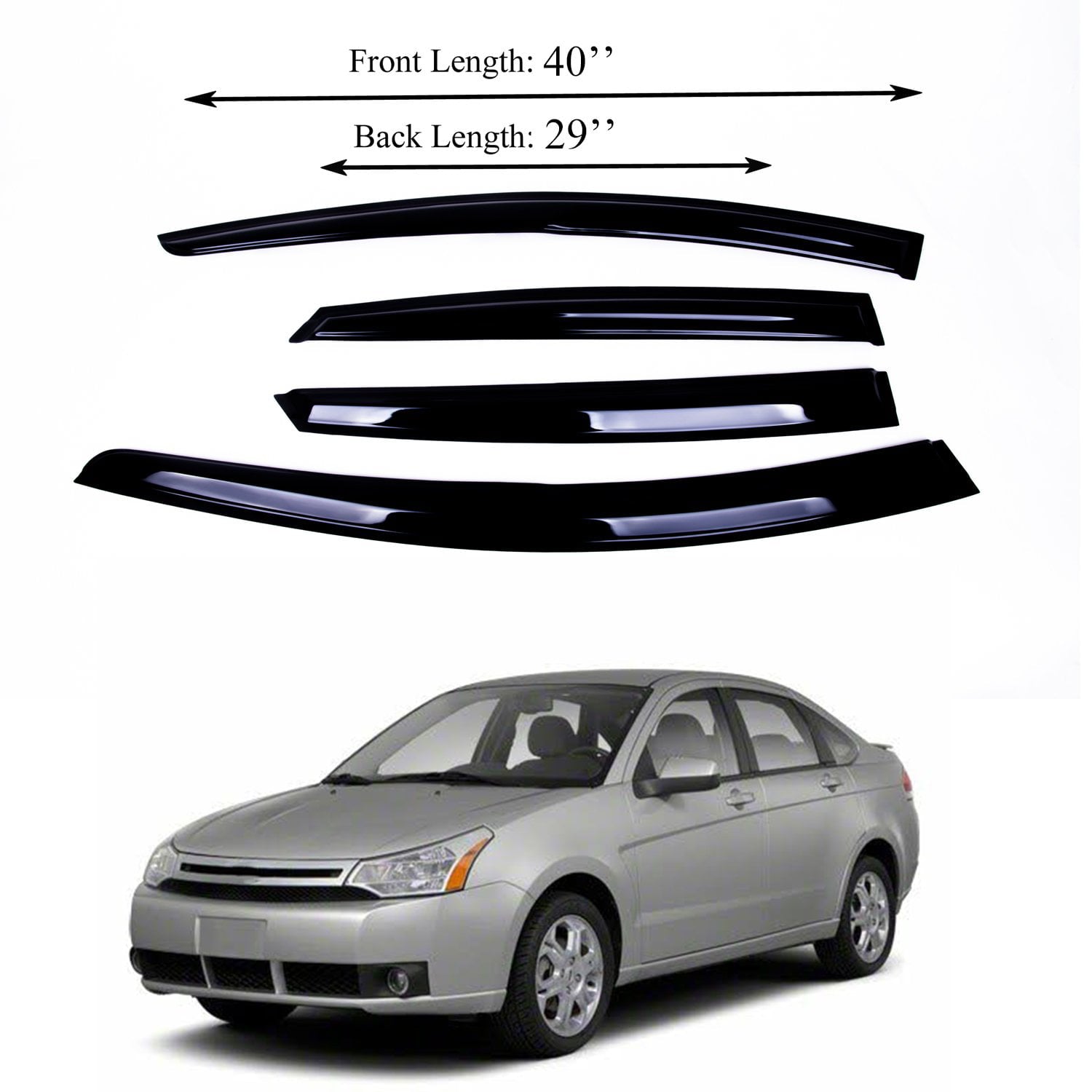 Fits for Ford Focus 2009-2018 Side Window Visor Sun Rain Deflector Guard