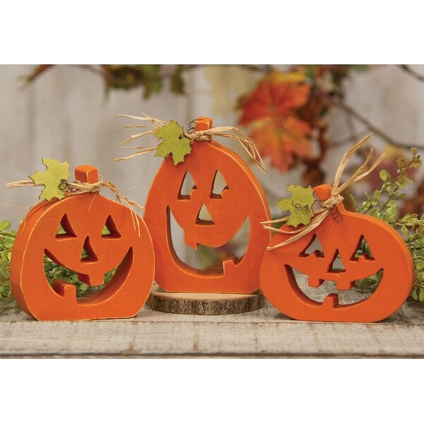 3/Set Cutout Jack O Lantern Chunky Sitters