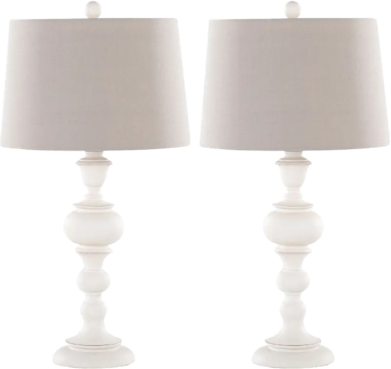 Morocco Distressed Light Gray Table Lamps， Set of 2