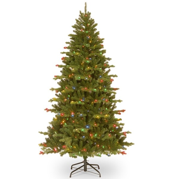 National Tree Company 7.5 ft. Northern Spruce MemoryShape Tree with PowerConnect System，Dual Color LED Lights