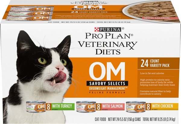 Purina Pro Plan Veterinary Diets OM Overweight Management Savory Selects Variety Pack Wet Cat Food