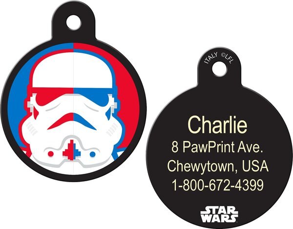 Quick-Tag Star Wars StormTrooper Red Blue Circle Personalized Dog and Cat ID Tag