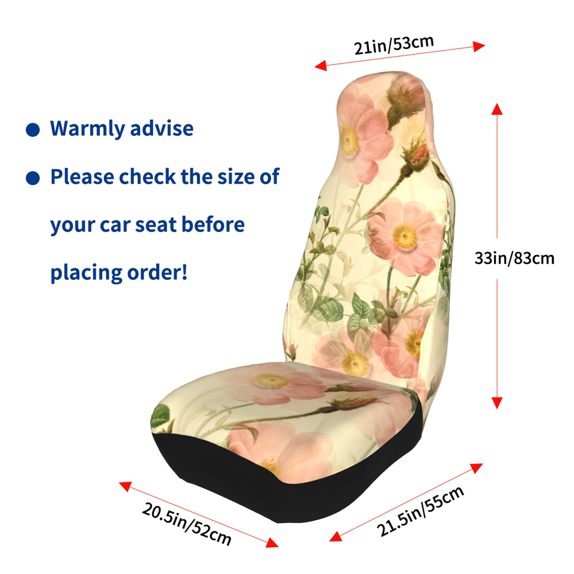 ZICANCN Car Seat Cover Pink Vintage Flowers Car Front Seat Covers Protectors ， Automotive Seat Covers for Cars Trucks Suv