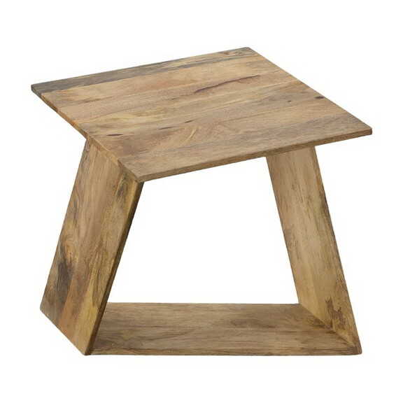 20 inch Handcrafted Mango Wood Side End Table  Ang...