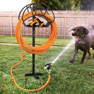 WaLensee Garden Hose Stand Steel Hose Storage Freestanding Garden Hose Holder with Layer of Storage GHC-001