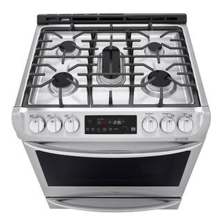 LG 6.3 cu. ft. Smart Slide-In Dual-Fuel Electric Range with ProBake Convection Oven  Self-Clean in Stainless Steel LSD4913ST