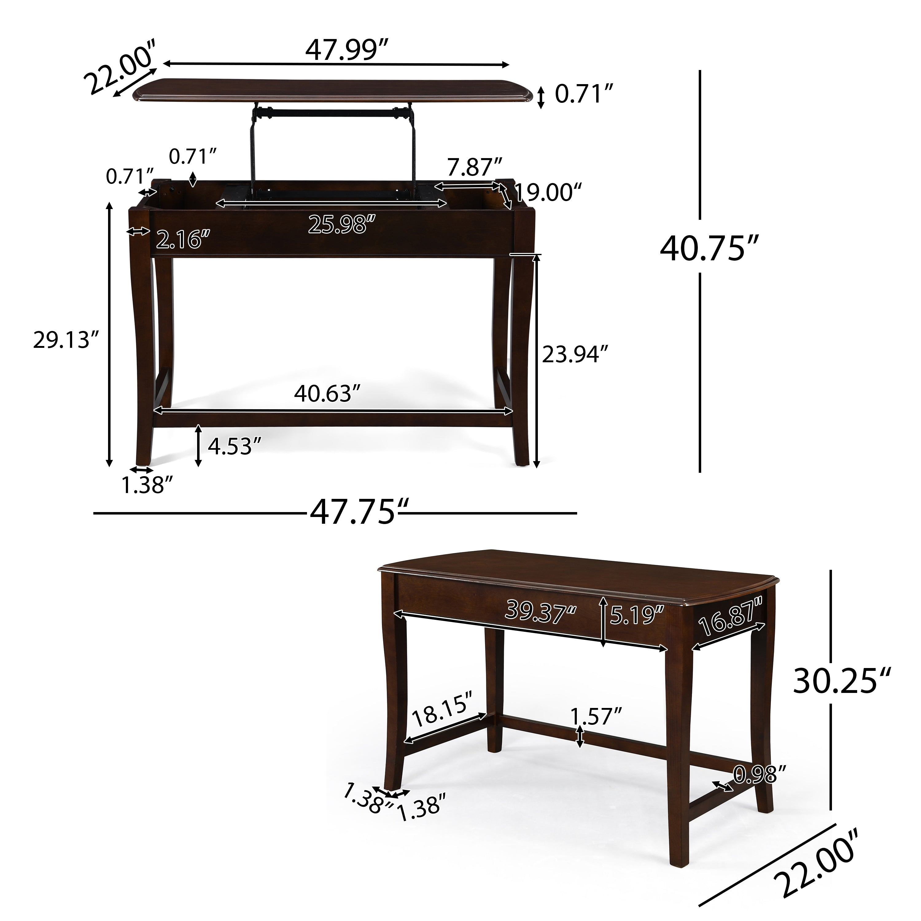 Rishab Transitional Lift-Top Standing Desk