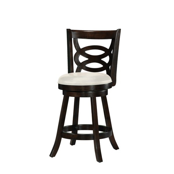 Copper Grove Delnice Counter-height Barstool with White Leatherette Seat (Set of 2)