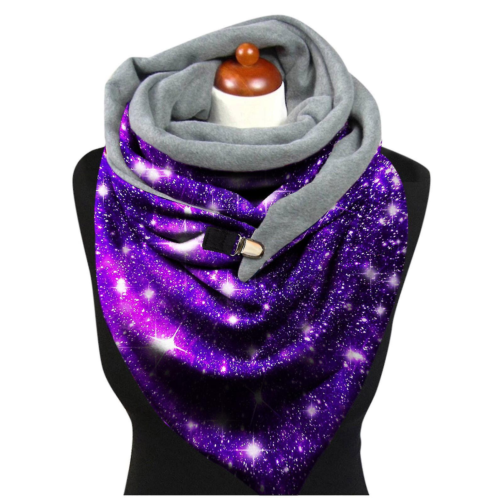 Winter Women Print Button Soft Wrap Casual Warm Scarves Shawls