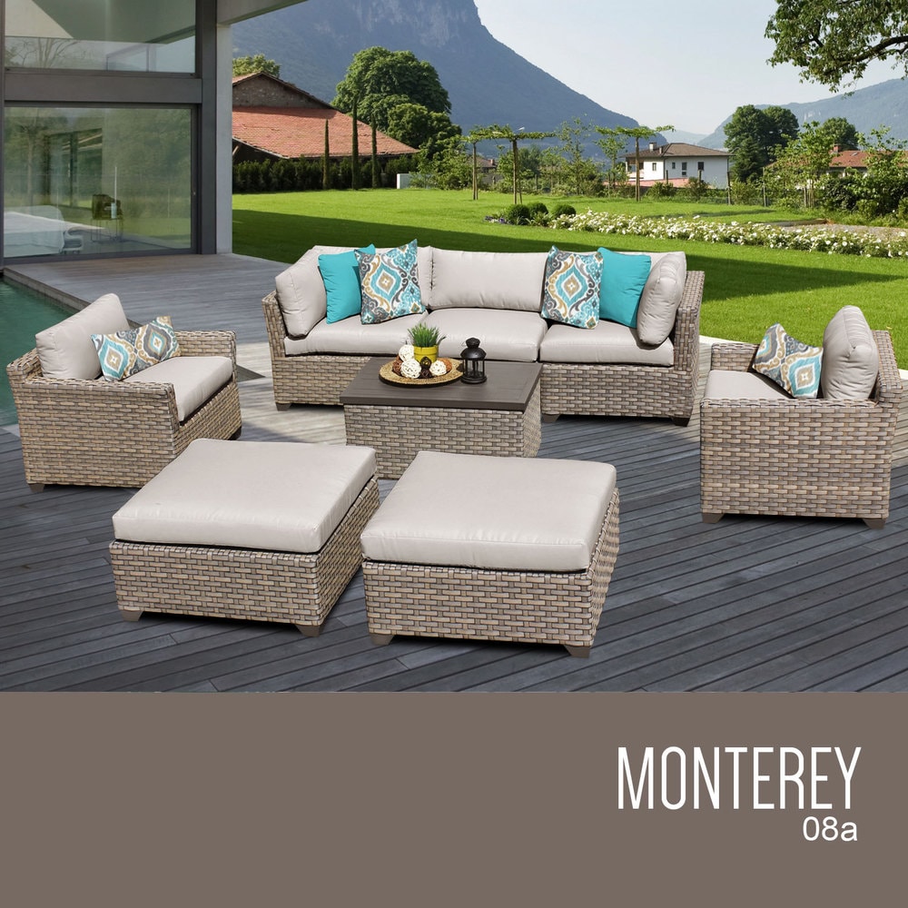 Monterey 8 Piece Outdoor Wicker Patio Furniture Set 08a