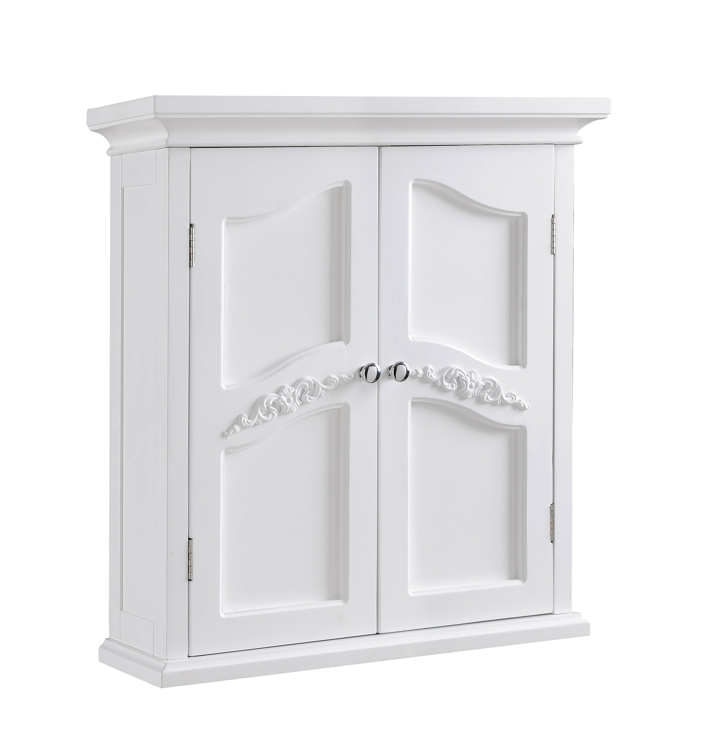 Teamson Home Versailles Wooden Wall Cabinet with 2 Shelves, White