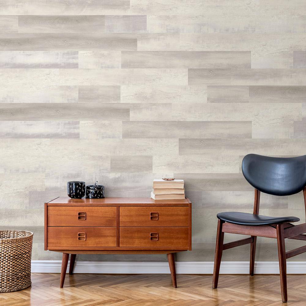 ALLURE Seacoast White 5 in. W x Multi-Length Peel and Stick Vinyl Wall Plank (20 sq. ft.case) LS16534128