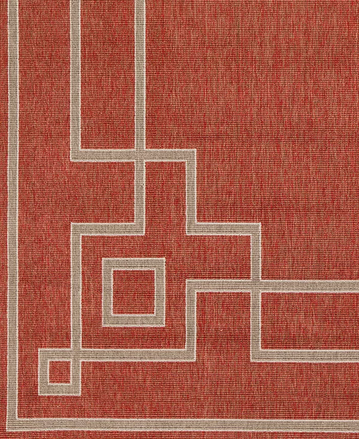 Surya Alfresco ALF-9631 Rust 7'3 Square Area Rug Indoor Outdoor