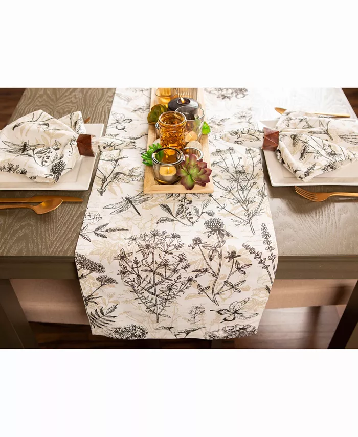 Design Imports Botanical Print Table Runner 14 X 72