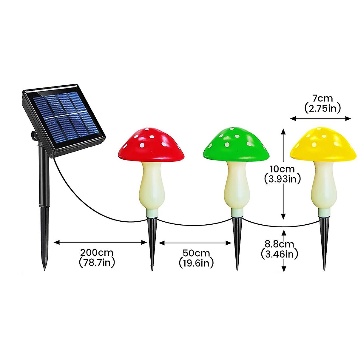 4.5m Mushroom Solar Light Ip65 Waterproof Fairy Light String Outdoor Garden Lawn Light Decor Solar String Light For Patio Path