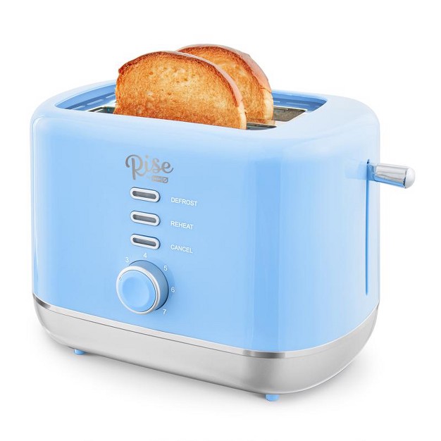 Rise By Dash Plastic Blue 2 Slot Toaster 7 4 In H X 7 2 In W X 11 1 In D