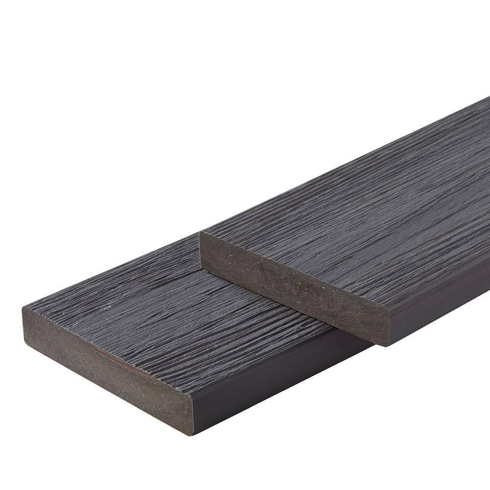 FORTRESS Infinity IS 1 in. x 6 in. x 8 ft. Cape Town Grey Composite Square Deck Boards (2-Pack) 243060804