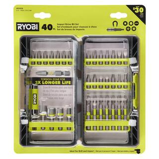 RYOBI Bi-Metal Impact Rated Screwdriver Drill Bit Kit (40-Piece) AR2038