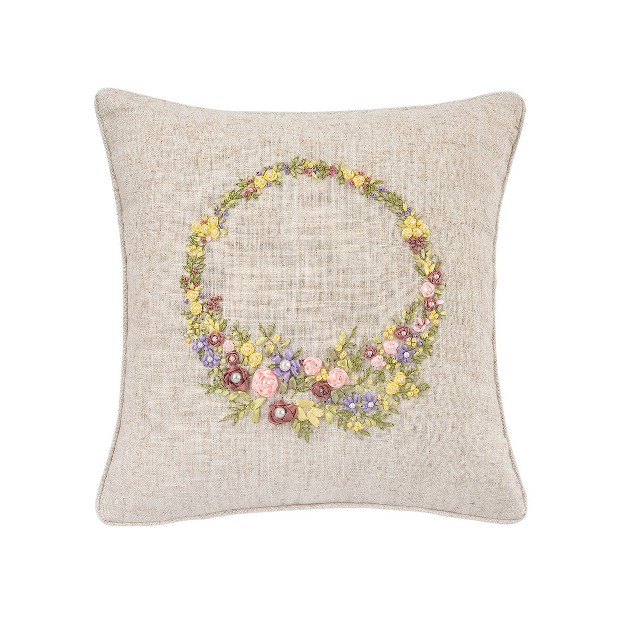 X 16 quot Spring Wreath Throw Pillow