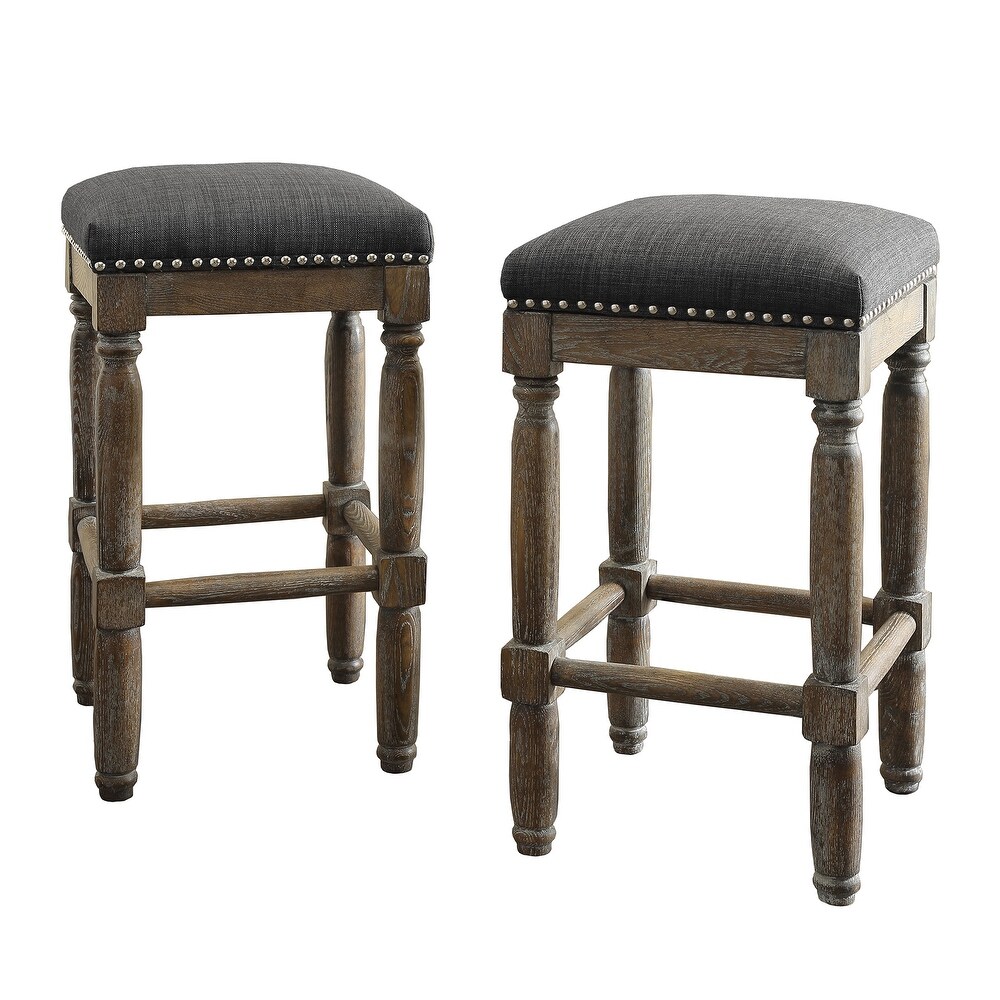 Madison Park Kagen Grey Stool (Set of 2)