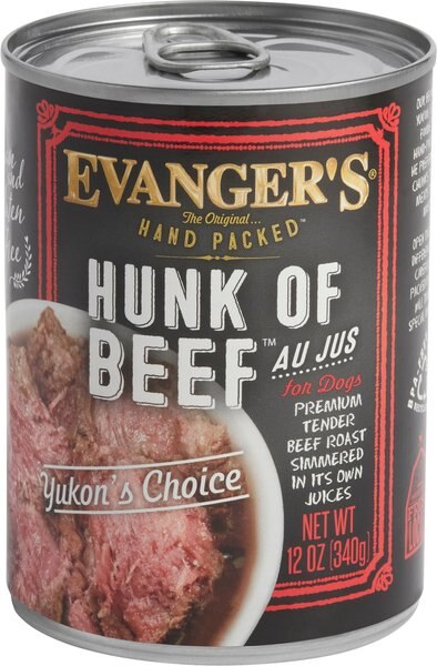 Evanger's Grain-Free Hand Packed Hunk of Beef Canned Dog Food