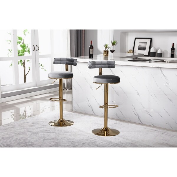 2PCS Bar Stools with Back and Footrest