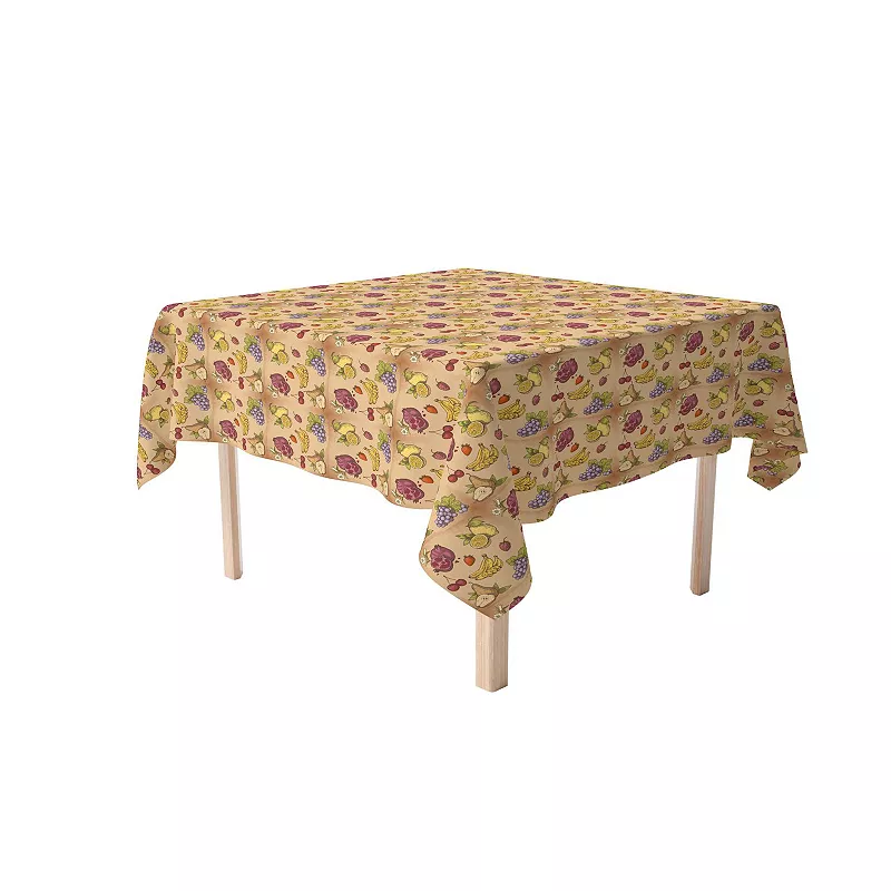 Square Tablecloth， 100% Polyester， 60x60， Bunches of Fruit