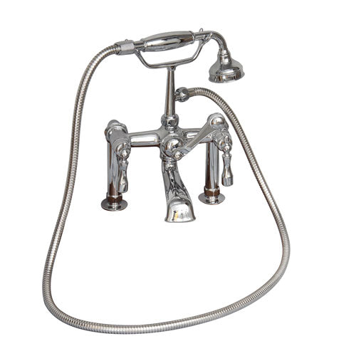 Tub Rim-Mounted Filler with Hand-Held Shower